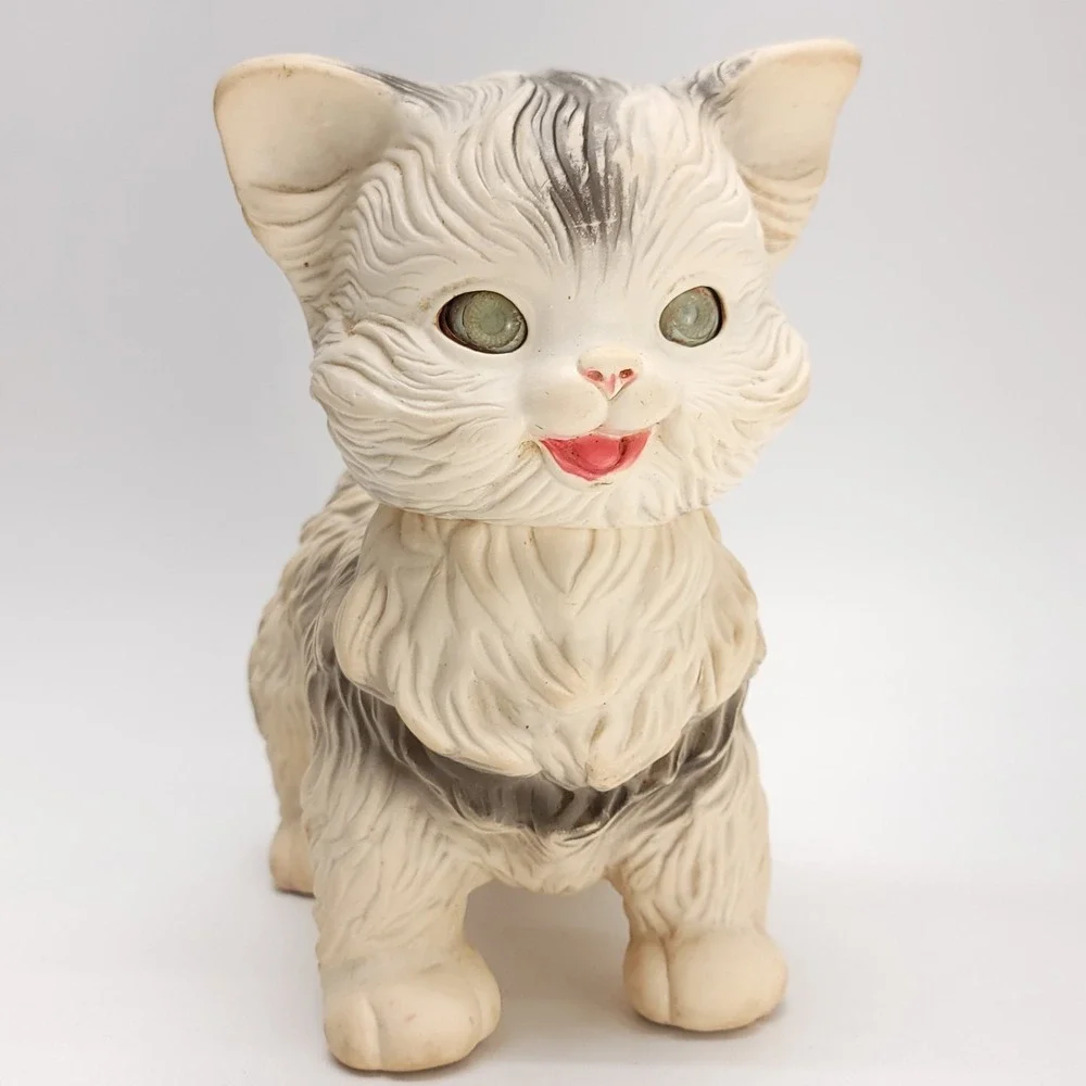 Edward Mobley Squeaky Rubber Toy Cat Sleepy Eyes‎ 1960's Vintage 9